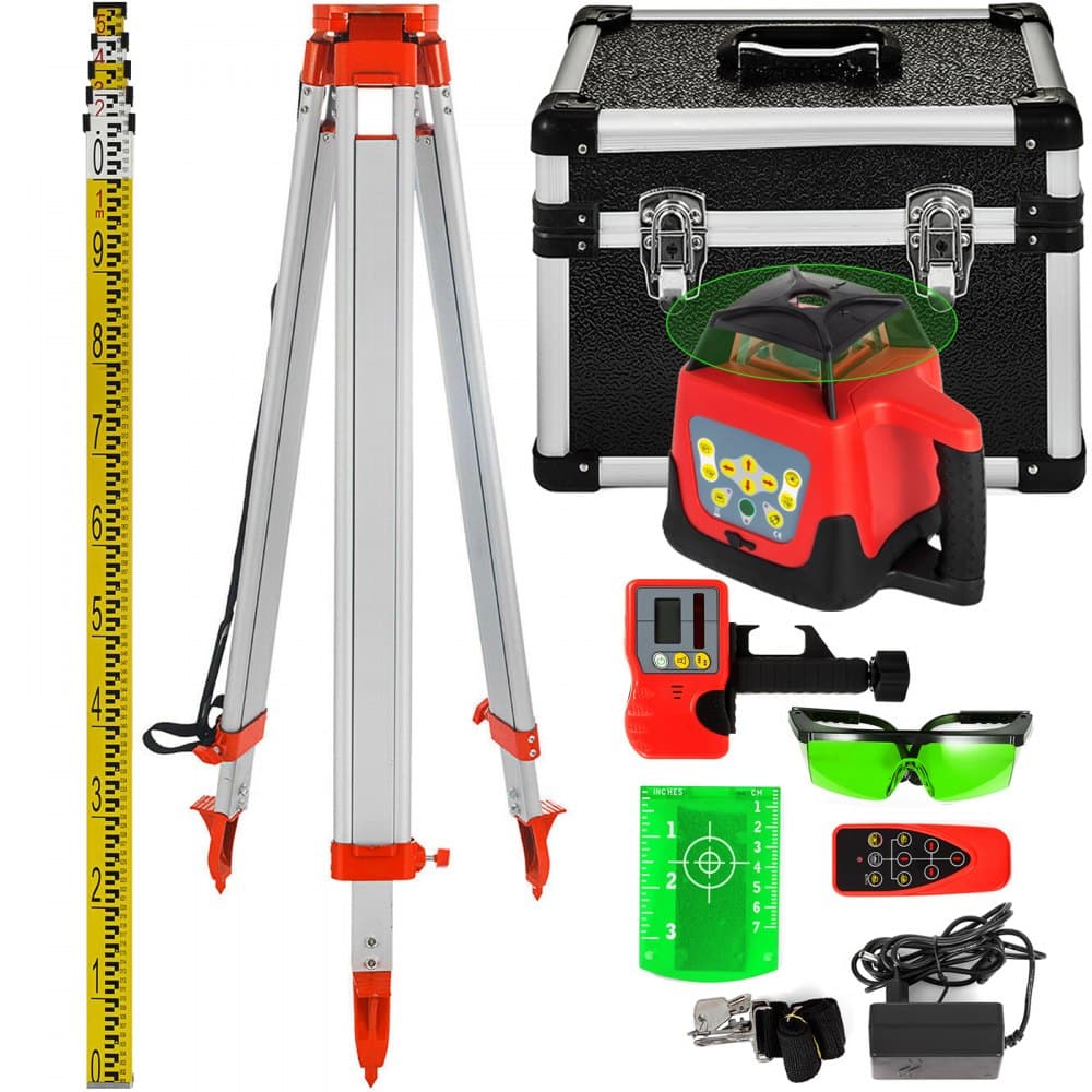 Professional Rotationslaser 500 m grün mit Stativ & Messlatte